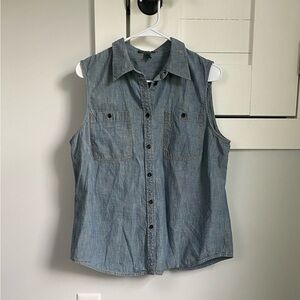 Lauren Jeans Co Sleeveless Denim Shirt